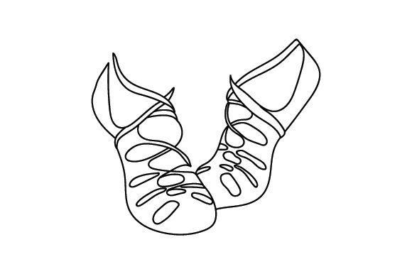 Download Irish Dance Soft Shoes Line Art - Shoes Collection