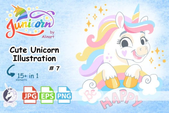 Download Cute Unicorn Illustration #7 - Unicorn Collection