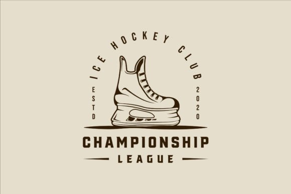 Download Ice Hockey Shoes Logo Line Art Vector - Shoes Collection