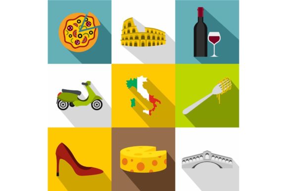 Download Attractions of Italy Icons Set - Premium Resources