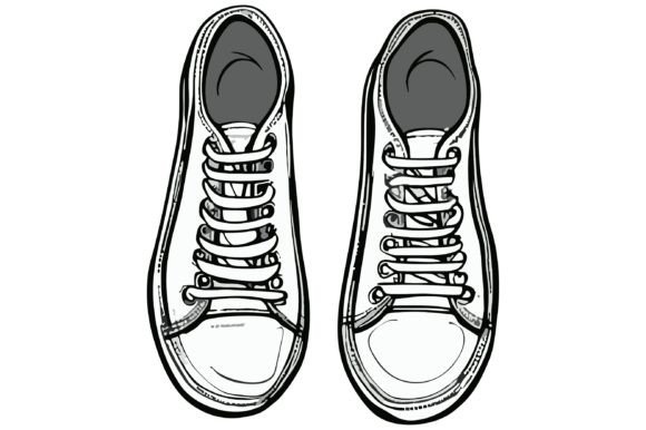 Download Line Art of a Pair of Shoes Vector - Shoes Collection