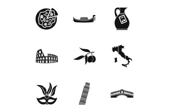 Download Holiday in Italy Icons Set, Simple Style - Premium Resources