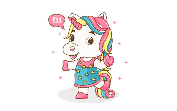 Download Cute Little Unicorn Vector Illustration - Unicorn Collection