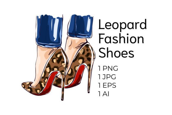 Download Fashion Leopard Woman Heels Shoes Vector - Shoes Collection