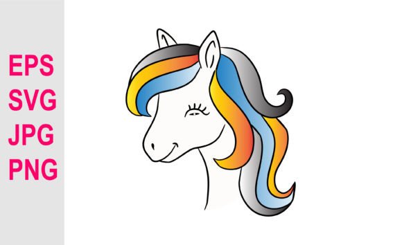 Download Cute Unicorn Vector Illustration SVG - Unicorn Collection