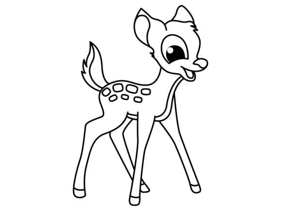 Download Funny Deer Cartoon for Coloring Book. - Deer cartoon Collection