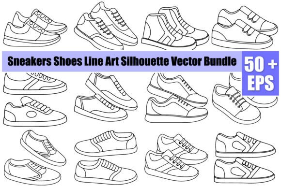 Download Sneakers Shoes Line Art Silhouette - Shoes Collection