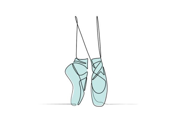 Download Ballet Dancing Shoes Line Art - Shoes Collection
