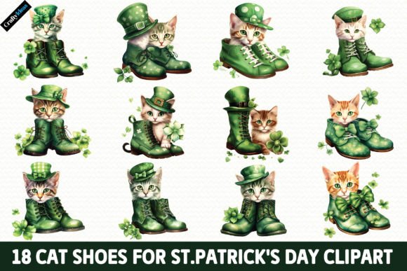 Download Cat Shoes for St.Patrick's Day Clipart - Shoes Collection
